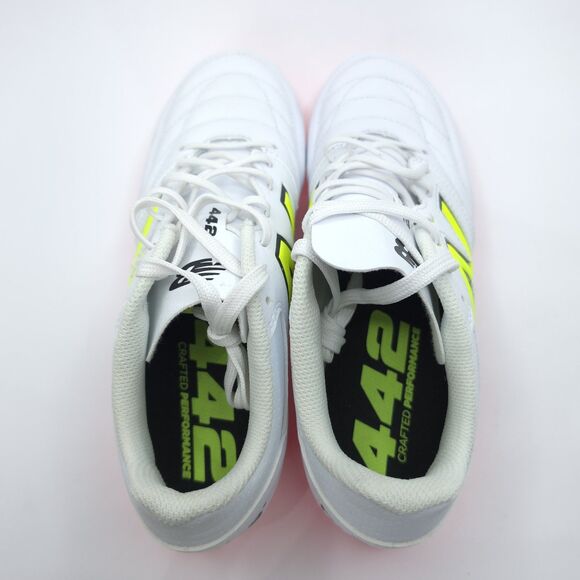 New Balance 442 Team FG Soccer Cleats White Neon Yellow Men US 7 MS42FIB2